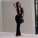 C7589 Cross-Border European American Fashion Women's Sexy Solid Color Backless Top And Pants Set New_ecoleips.com