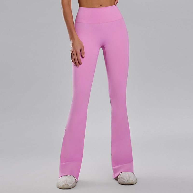High-Waisted Slimming Striped Yoga Pants For Women Sexy Sports Fitness Trousers Tight Fitting Slightly Flared New Nude Feel_ecoleips.com
