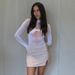 Women's Clothing Sexy Hot Girl High Elastic Knitted Perspective Long Sleeve Hollow Hot Diamond Bodysuit_ecoleips.com