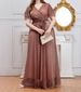 European And American Wedding Bridesmaid Dress V Neck High Waist Elegant Mesh Large Size Dress_ecoleips.com