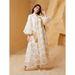 Women's Clothing Sequins Burnt Flower Evening Puff Sleeve Dress_ecoleips.com