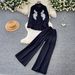 Women's Pink Embroidered Sequined Shirt And Wide Leg Pants Set Lazy Style Slimming Two Piece Autumn Commuting Fashion_ecoleips.com