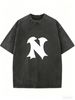 Women's Washed Oversized Fashion Top, Relaxed Silhouette Crew Neck T-Shirt_ecoleips.com
