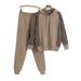 Women's Clothing Age Reducing Knitted Sweater Suit Women's Autumn Hooded Sweater High Waist Trousers Two Piece Suit_ecoleips.com