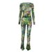 Women's Clothing Spring And Summer New Fashion Mesh Printing Tight Top Trousers Casual Suit_ecoleips.com