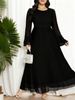 Gulbont Festival Arab Headscarf Dubai Solid Color Knitted Mesh Stretch Dress Muslim Party Undergarment_ecoleips.com