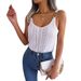 2026 Spring/Summer European And American Casual Metal Buckle V-Neck Hollow Top Vacation Knitwear Cross-Border_ecoleips.com