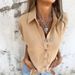 Spring/Summer Women's Collared Casual Button down Shirt Long Sleeve Regular Fit Elegant Fashion Top for Ages 16-45_ecoleips.com