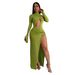 Women's Clothing Asymmetrical High-Low Skirt Set With 3D Embellishments – Stretch Polyester Bodycon Mini & Maxi Hybrid (3 Colors, 5 Sizes)_ecoleips.com