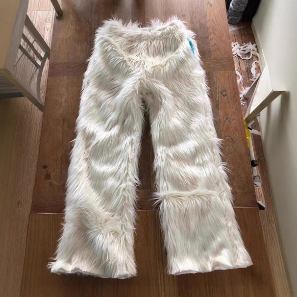 Women's Y2K American Retro Street Plush Hip Hop Loose Long Pants Trendy Individual INS Style Gothic Design_ecoleips.com