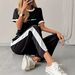 Women's Clothing Women's Summer Two Piece Set Short Sleeved T-Shirt And Casual Pants Loose Fit Style Printed_ecoleips.com