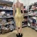 Verve 2025 New Gold Foil Hollow Sexy Strapless Slim Fit Sleeveless Mid-Length Bodycon Evening Dress For Women_ecoleips.com