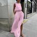Women's Clothing Cotton And Linen Solid Color Suit Spring And Summer Casual Women's Vest Slit Trousers Two Piece Suit_ecoleips.com