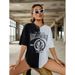 Spring European And American Loose Color Matching T Shirt T Shirt Female Digital Printing_ecoleips.com