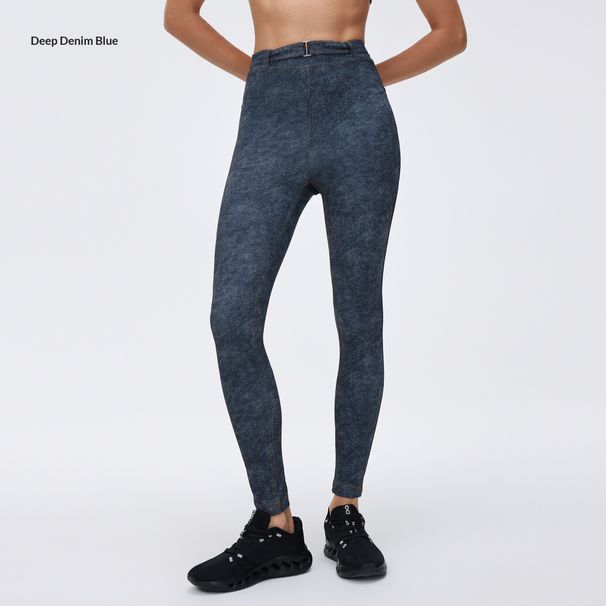 Women's Yoga Pants, High Waisted, Hip Lifting, Tight Fitting, Retro Faux Denim Running Sports Fitness Pants, Breathable (D26064)_ecoleips.com
