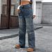 K Women's New Multi Pocket Denim Workwear Pants For Women_ecoleips.com