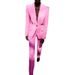Women's Sheer Mesh Panel Blazer And Skinny Pants Suit Set, Trendy Office To Evening Outfit_ecoleips.com