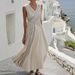 Women's Clothing Casual Sleeveless Dress Striped Design Thin Lanon Fabric American Fashion Style For Summer_ecoleips.com