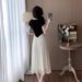 High End V-Neck Dress Summer Slimming Temperament, High-End Sense, Fashionable And Fashionable, Upscale Mid Length_ecoleips.com