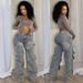 Women's Clothing Women's Straight Jeans Women's Autumn Street Fashion Detachable Button High Waist Pants_ecoleips.com