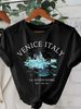 European And American Cross-border Foreign Trade Clothing - Round-neck Printed Women's Short-sleeve T-shirt Top_ecoleips.com
