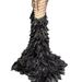 Women's Clothing Novans New Female Singer Car Model Dance Rhinestone Black Feather Long Dress Tail Dress Stage Performance Costume_ecoleips.com