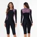 Women's Clothing One Piece Long Sleeved Surfing Suit New Boxer Shorts Diving Suit Conservative Large Size Swimsuit_ecoleips.com