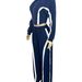 Trendy Contrast-Color Stripe Pantsuit Set – Women’S Zip-Up Batwing Sleeve Top & Wide-Leg Trousers (Office-To-Weekend Versatile Outfit)_ecoleips.com