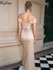 Hugcitar Stain Straps Solid Ruched Lace Up Zipper Slit Sexy Elegant Maxi Prom Dress Summer Women Clothes Evening Party Birthday_ecoleips.com