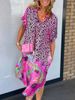 2024 Cross-Border Foreign Trade European And American Autumn New Fashion Printed Half Open Collar Leopard Dress_ecoleips.com