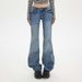 In-stock American Retro Style Low-waist Flared Jeans Women, Slim Fit, Versatile, Slightly Stretchy, Suitable Autumn And_ecoleips.com