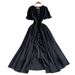 Women's Clothing V Neck Short Sleeved Dress With Three Dimensional Flowers Slim Waist And Slit Ruffled Long Skirt_ecoleips.com
