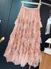 European And American Cross Border Heavy Stitching Printed Mesh Cake Skirt Skirt Female New Floral Puffy Long Skirt_ecoleips.com