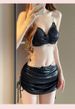 New Style Feminine Bikini Swimsuit Three Piece Set With Rhinestones High End Two Piece Beach Vacation Hot Spring Swimsuit_ecoleips.com