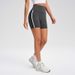 2 Piece Yoga Outfit Spaghetti Strap Cami Top & Striped Biker Shorts Set_ecoleips.com