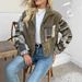 Women's Contrast-Color Button-Up Jacket – Polyester Blend Long Sleeve Coat With Lapel Collar, Elegant Office-to-Casual Blazer (S-XXL)_ecoleips.com