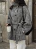 Stand-up Collar Belt Double-sided Wool Coat, Medium And Long Strap-up Single-breasted Thickened Warm Cashmere Woolen Coat For Women_ecoleips.com