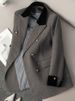 2025 Fall/Winter New Loose-Fit Blazer With Stylish Design, Slimming Gray Women's Suit Jacket_ecoleips.com