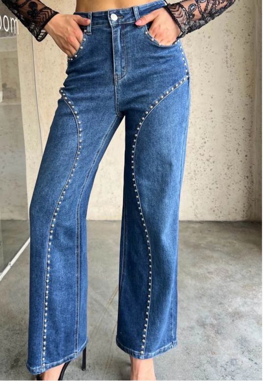 High-Waisted Stretch Wide-Leg Jeans For Women - Relaxed Straight-Leg Denim Pants_ecoleips.com