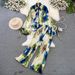 Women's Clothing Fashion Suit Female Celebrity Lantern Long Sleeve Bow Tie Loose Printed Shirt Two Piece Set High Waist Wide Leg Pants_ecoleips.com