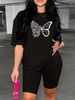 Summer Women's Casual Fashion Creative Butterfly Love Print Round Neck Loose T-shirt+shorts Two-piece Sportswear Suitable For Daily Wear-29_ecoleips.com