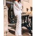 Women's Elegant Professional Lace Shirt Set Long Sleeved Solid Color Trousers Retro Two Piece Outfit_ecoleips.com