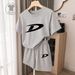 Women's Fashionable Casual Sportswear Set Summer Unisex Versatile T-Shirt Shorts Couple Outfit_ecoleips.com