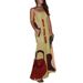 Women's Clothing Spring And Summer New Fashion Printed Sleeveless Dress Pocket Holiday Long Dress_ecoleips.com