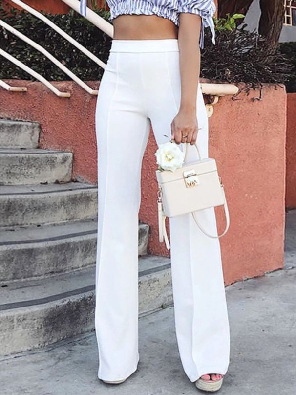 K Casual Pants Temperament Commuting Micro Flared Pants Versatile Fashion Wide Leg Pants_ecoleips.com