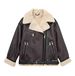 Men's & Women's Winter Faux Leather Shearling Jacket, Oversized Zip-Up Biker Coat With Plush Lining, Streetwear Outerwear For Casual & Urban Style_ecoleips.com
