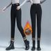 Fleece-Lined Thickened High-Waisted Slimming Jeans For Women Winter New Versatile Outerwear Stretch Slim Fit Harem_ecoleips.com