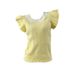 Women's Clothing Lace Trimmed Round Neck Flying Sleeve Sweater For Summer, New Style, Sweet And Youthful Temperament, Versatile Short Sleeved Top_ecoleips.com