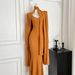 Vintage-Inspired Knit Cardigan & Mermaid Hem Dress Set – Elegant & Slimming Autumn Winter Outfit_ecoleips.com