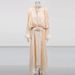 Solid Loose Spliced Folds Elegant Dresses For Women Round Neck Long Sleeves Patchwork Lace Up Dress Female Fashion N8M9_ecoleips.com